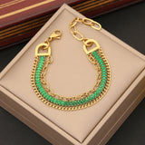Alice Green Baguette Chain Bracelet