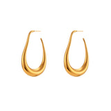 18K Gold Plated Long Hoop Earrings