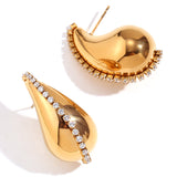 Luxury Zircon Water Drop Stud Earrings