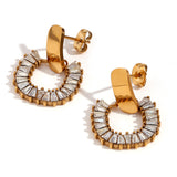 Zircon Statement Gold Plated Earrings