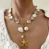 Starfish Pearl Shell Necklace