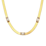 Gold Plated Zircon Snake Necklace
