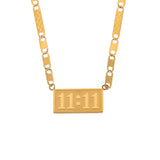 Angel Number Rectangle Pendent Gold Plated Necklace