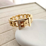 Zircon Buckle Bangle Bracelet