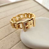 Zircon Buckle Bangle Bracelet