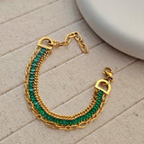 Alice Green Baguette Chain Bracelet