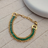 Alice Green Baguette Chain Bracelet