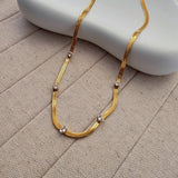 Snake Chain Studded Zircon Necklace
