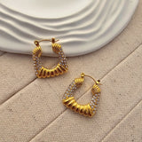 Chunky Square Shape Zircon Hoop Earrings