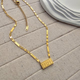 Angel Number Rectangle Pendent Gold Plated Necklace