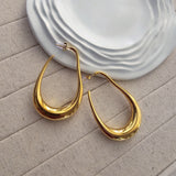 18K Gold Plated Long Hoop Earrings