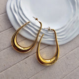 18K Gold Plated Long Hoop Earrings
