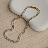 AAA Zircon Baguette Tennis Necklace
