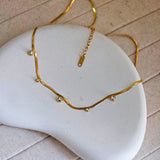 18K Gold Plated Zircon Studded Necklace