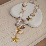 Starfish Pearl Shell Necklace