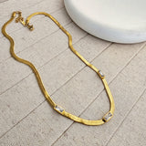 Gold Plated Zircon Snake Necklace