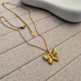 Pearl Butterfly Zircon Pendent Necklace