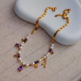 Layla Purple Charm Necklace