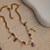 Layla Purple Charm Necklace