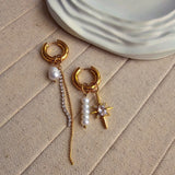 Flora Zircon Pearl Earrings