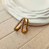 U Shape Cubic Zircon Hoop Earrings