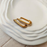 U Shape Cubic Zircon Hoop Earrings