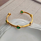 Tamara Green Stone Cuff Bracelet