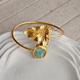 Leaf Cuff Brass Bracelet