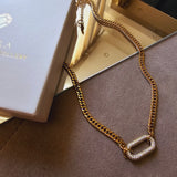 Oval shape studded Chain Necklace