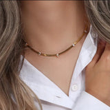 Snake Chain Studded Zircon Necklace