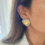 Silver Gold Heart Stud Earrings