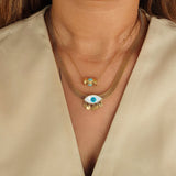 Evil Eye Round Pandent Necklace