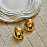 18kt Gold Plated Zircon Stud Earrings