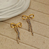 Bow Zircon Dangle Earrings