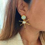 Celie Pearl Brass Earrings