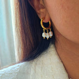 Triple Pearl Cuff Earrings
