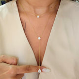 Double Layered Zirconia Necklace