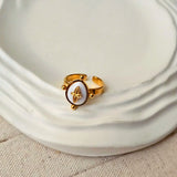 Vintage Pearl Geometric Ring