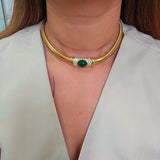 Mabel Emerald Choker Necklace