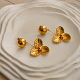 Oliver Gold Flower Earrings
