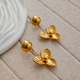 Oliver Gold Flower Earrings