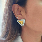 Triangle Silver Gold Earrings