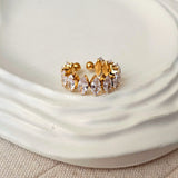 Zircon Marquise Gold Plated Adjustable Ring