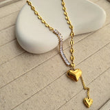Dangling Heart Zircon Necklace