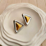 Triangle Silver Gold Earrings