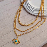Triple Layered Evil Eye Necklace