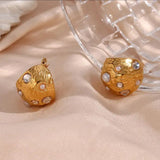 Half Ball Zircon Hoop Earrings