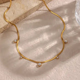 18K Gold Plated Zircon Studded Necklace