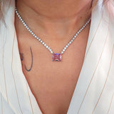 Shyla Pink Stud Zircon Necklace