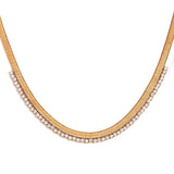 18K Gold Plated Snake Chain Zirconia Tennis Necklace